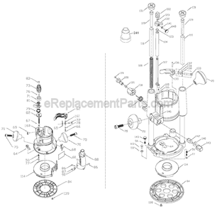 Page C Diagram and Parts List for 893 Type 1 Porter Cable Router